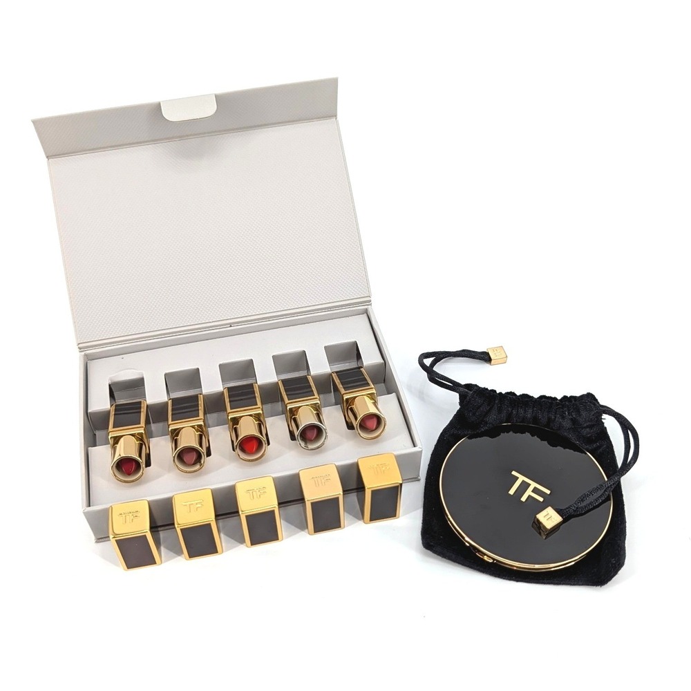 Tom Ford Lip Color Mini Deluxe Set 5 Lipsticks & Compact Mirror